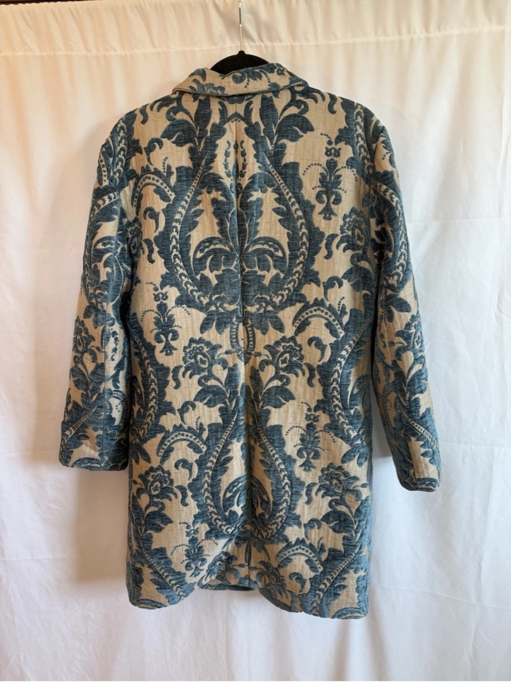 Italian Blue Brocade Jacket - Size Large - Picture 4 of 4
